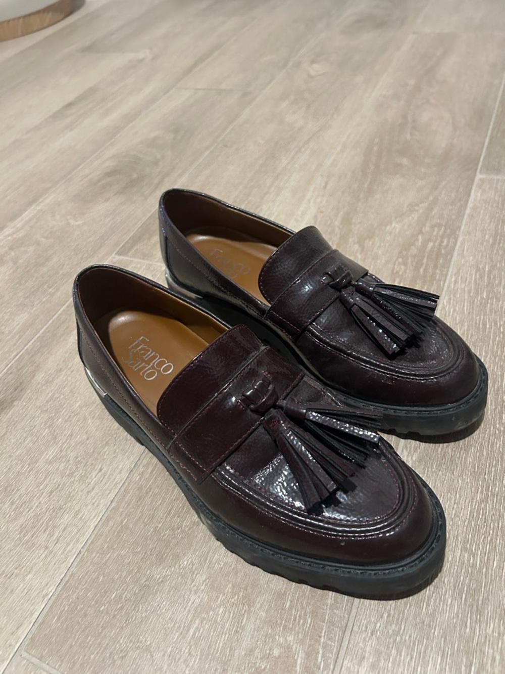 Franco Sarto Men’s Dark Burgundy Tassel Penny Loafers
